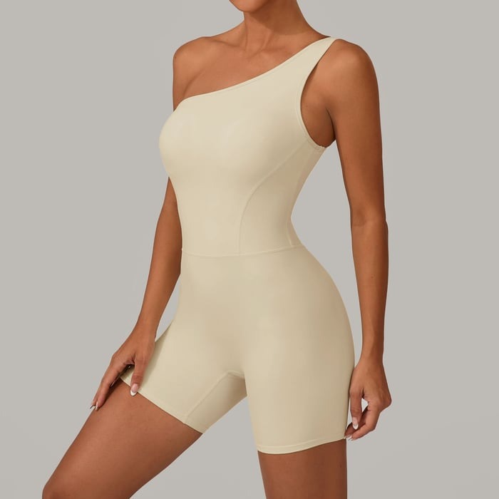 Solid Color Off-shoulder Yoga Jumpsuit