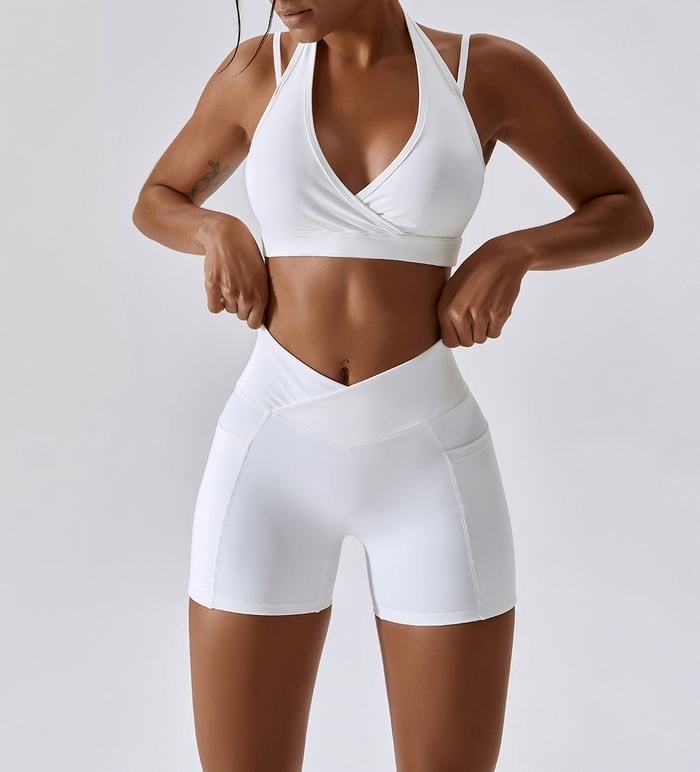 BREEHER V Waist Halter Vest Butt Lift Two Piece Set Sports Suits