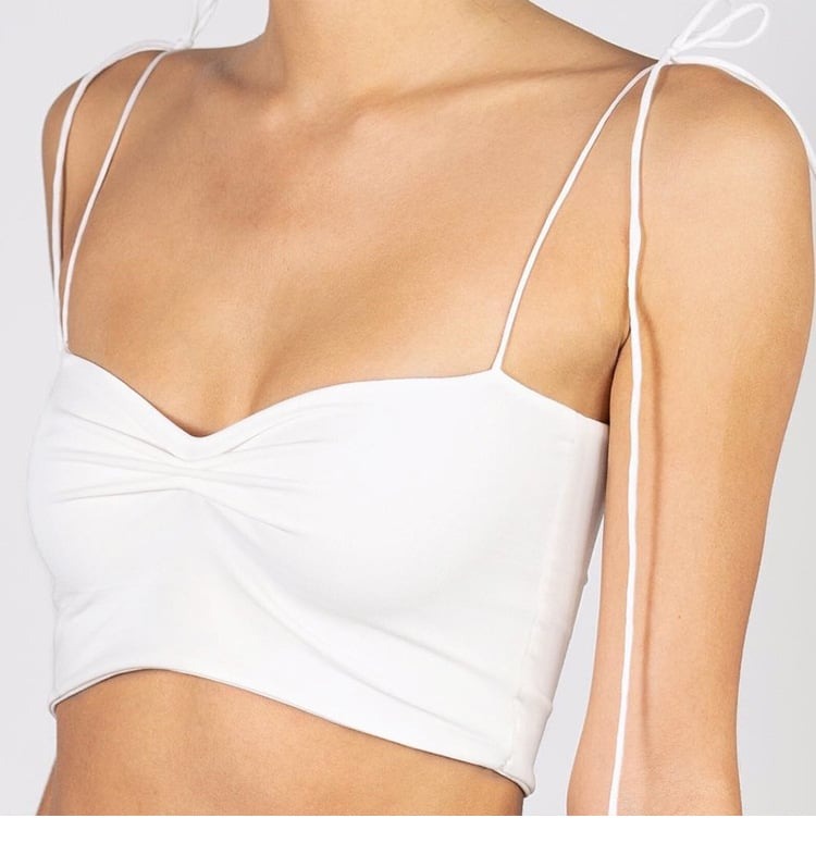 Sexy Suspender Pleated Cropped Top
