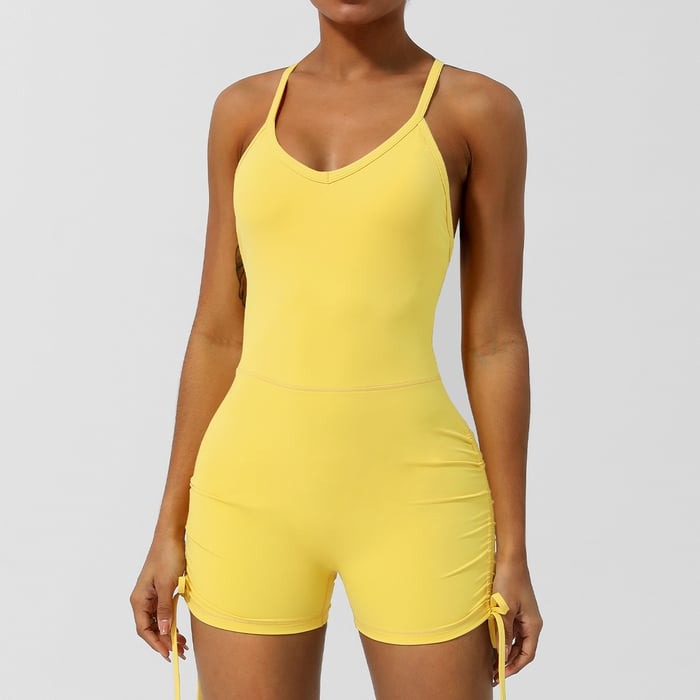 Cross-Back Seamless Sports Peach Hip One-piece Yoga Jumpsuit