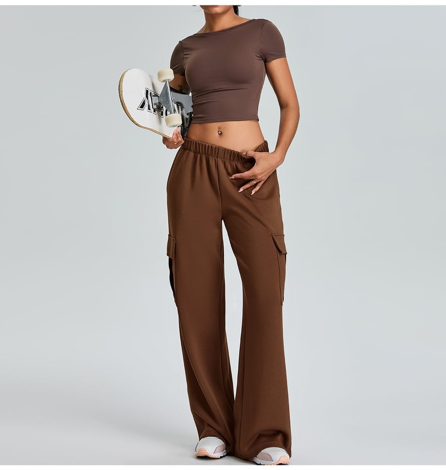 Sexy Backless Short-sleeved Yoga Sports Tops