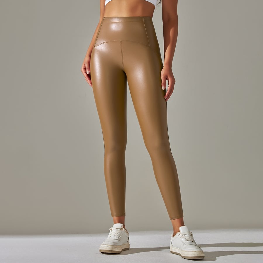 PU Peach Hip-lifting High Waist Fitness Yoga Leggings