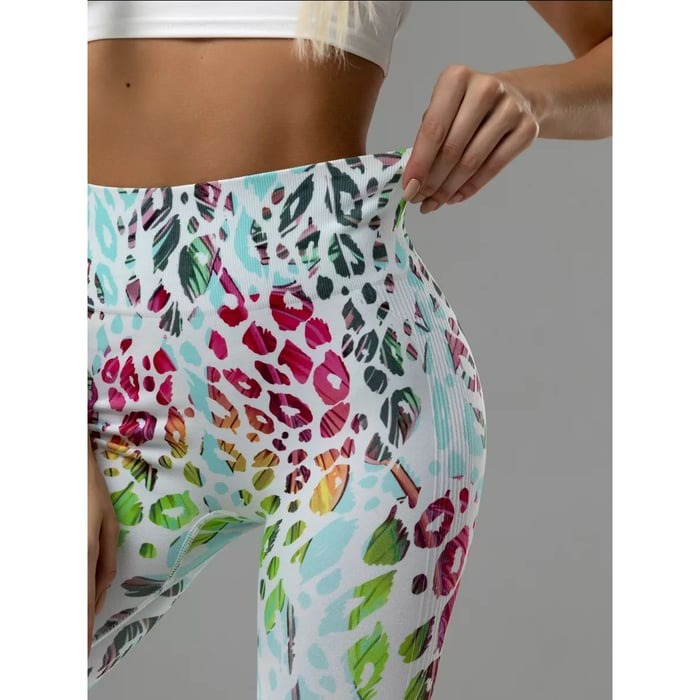 BREEHER Colorful Leopard Printed Hip Lift Leggings