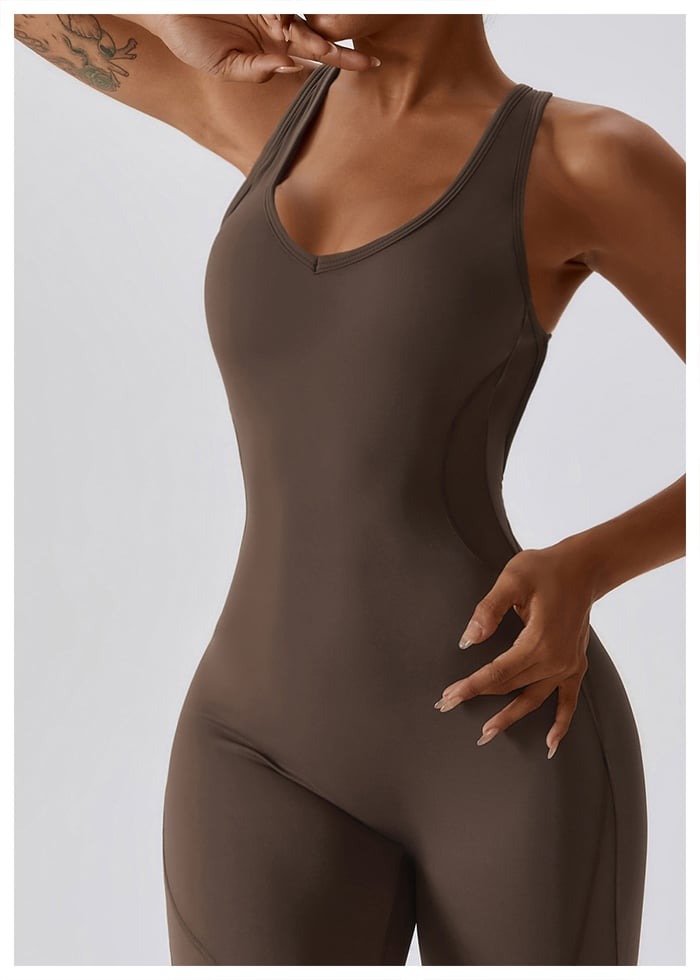 BREEHER Backless Flared Pants Quack Drying Highly Elastic Jumpsuits
