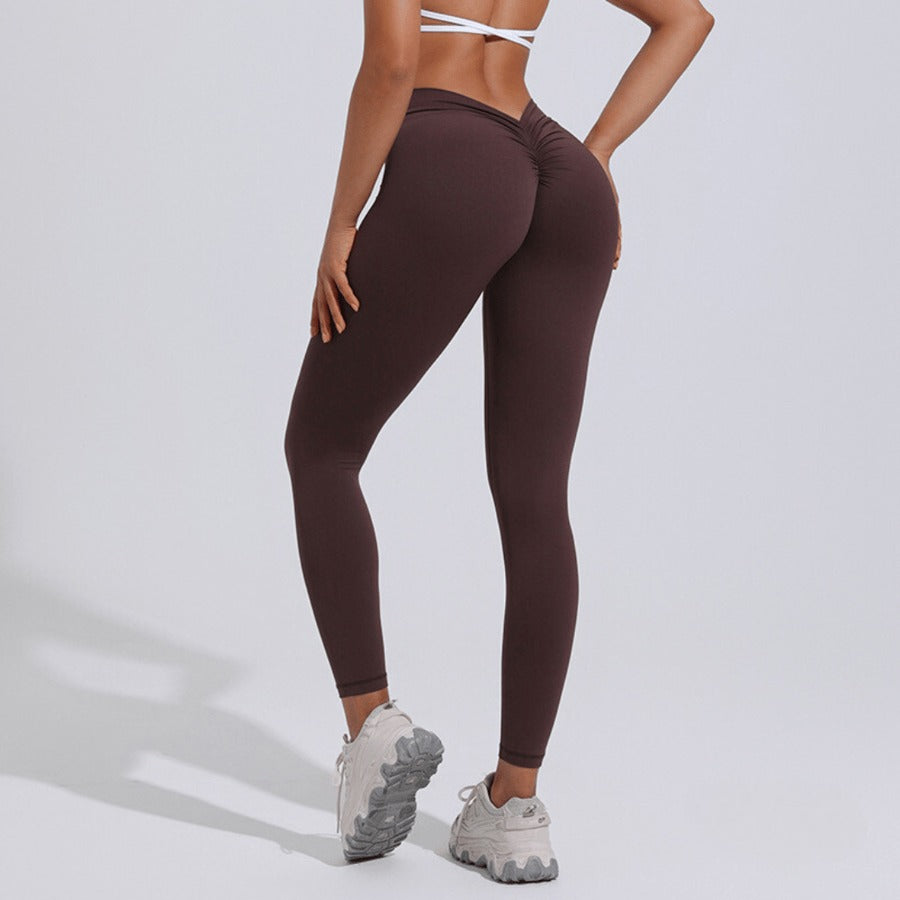 BREEHER Women's Fitness V Waist Butt Lifting High Waist Sports Leggings