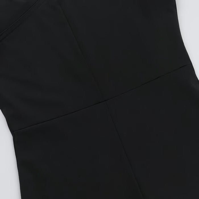 Sexy Twisted One Shoulder Solid Color Jumpsuit