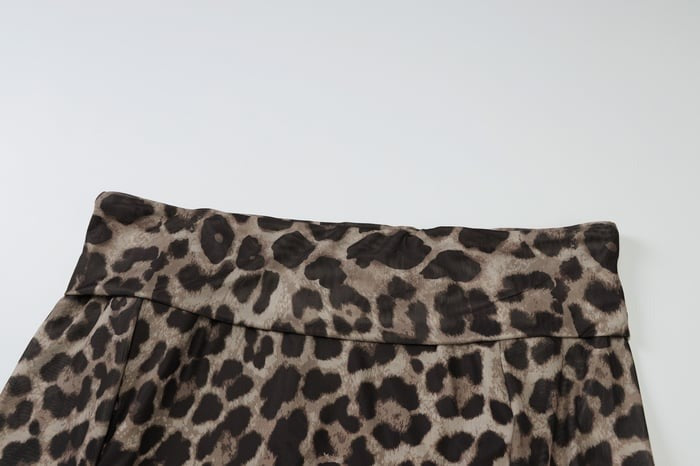 Sexy Leopard Print One-shoulder Long-sleeved Crop Top