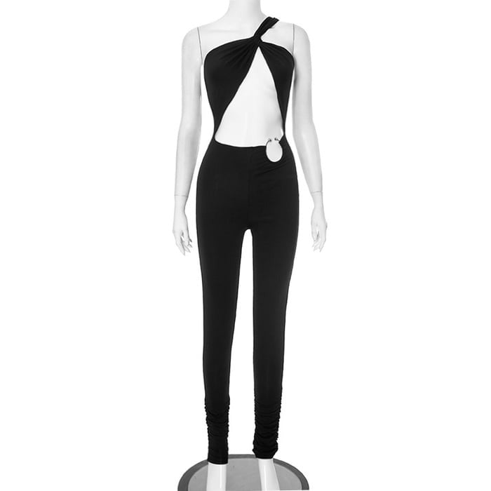 One Sholder Sexy Hollowout Jumpsuit