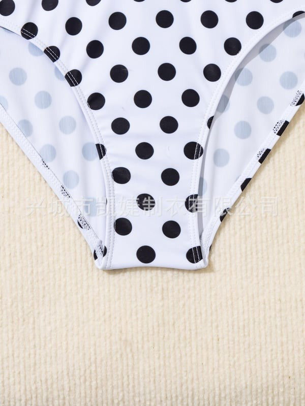 Polka Dot Print One Piece Swimsuit