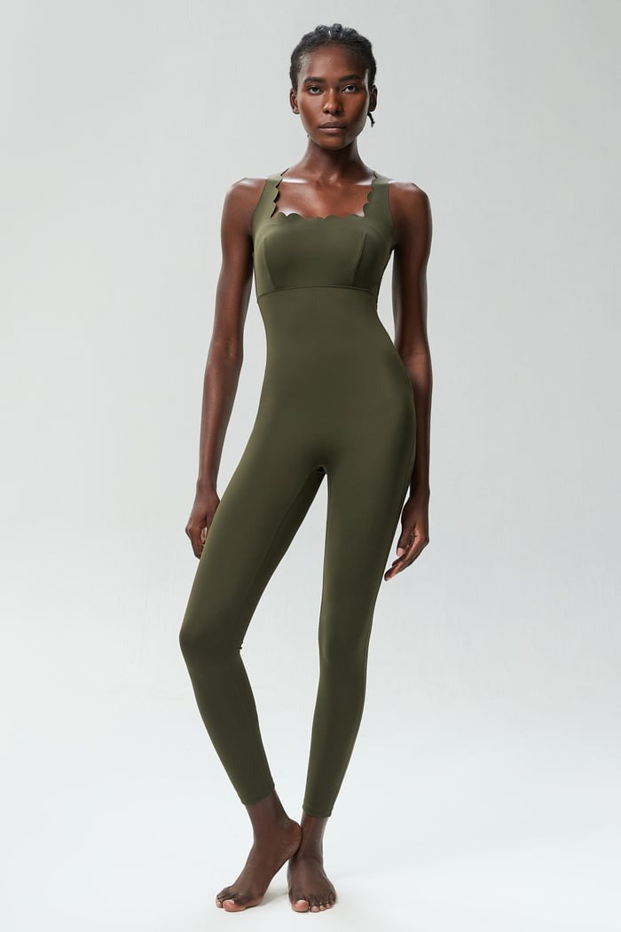 BREEHER Women Seamless Wave Design Jumpsuit