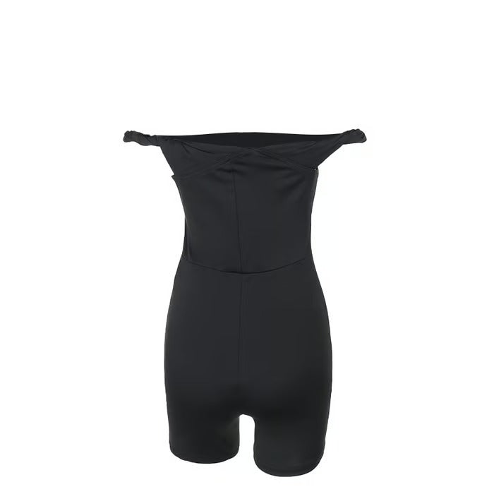 Sexy Twisted One Shoulder Solid Color Jumpsuit