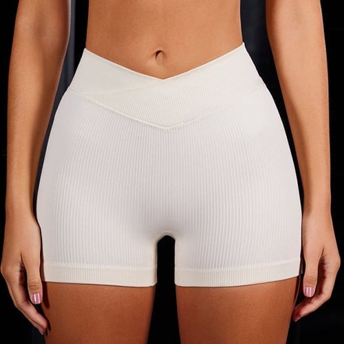 BREEHER V Waist Ribbed Hip Lifting Shorts