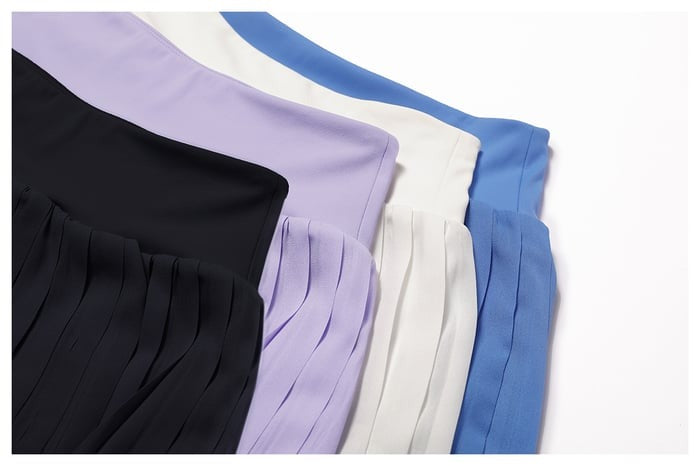 BREEHER Lapel vest Ruched Skirt Two Piece Set Sports Suits
