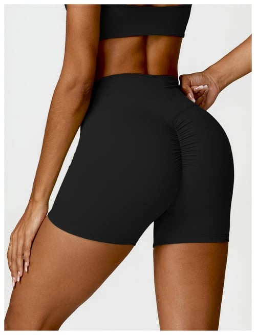 BREEHER High Waist Seamless Quick Drying Highly Elastic Tight Shorts