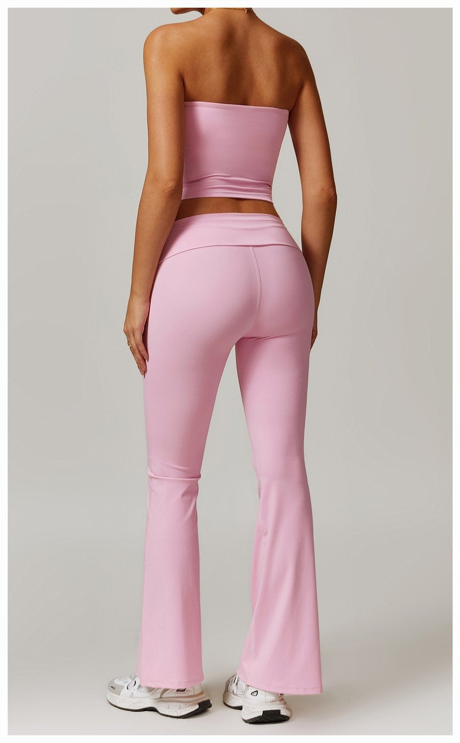 BREEHER Folded Waist Seamless Quick Drying Hip Lifting Leggings