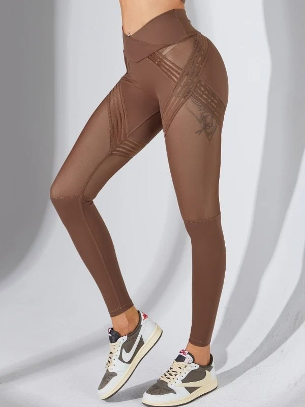 Sexy Mesh Splice Hip Lifting Yoga Leggings