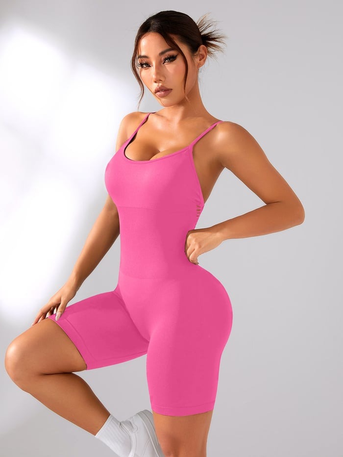 Sexy Seamless Backless Cross Hollow Yoga Jumpsuit Romper