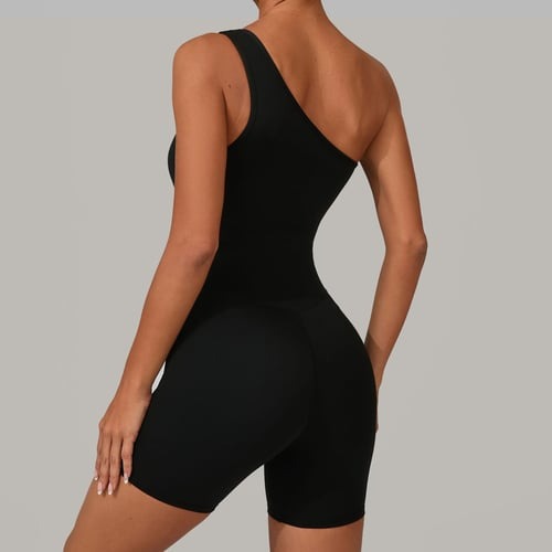 Solid Color Off-shoulder Yoga Jumpsuit