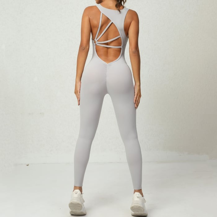 BREEHER Women Backless Sports Yoga Quick-drying Fitness Jumpsuit