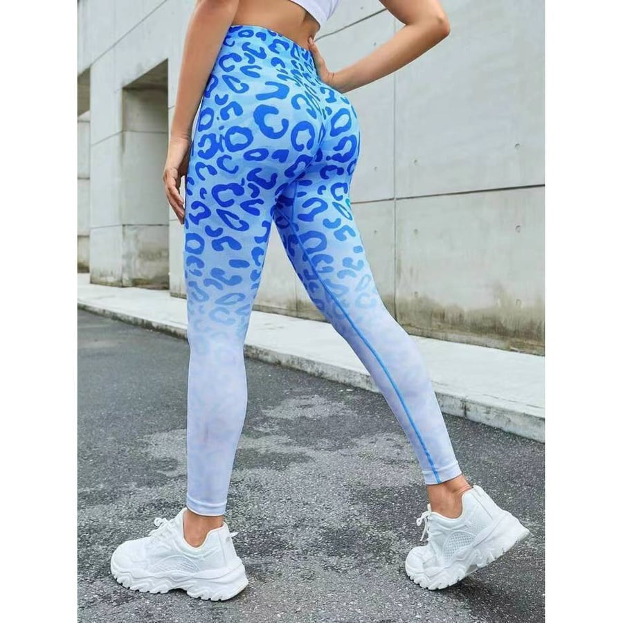BREEHER Leopard Gradient High Waist Elasticity Quick Drying Leggings