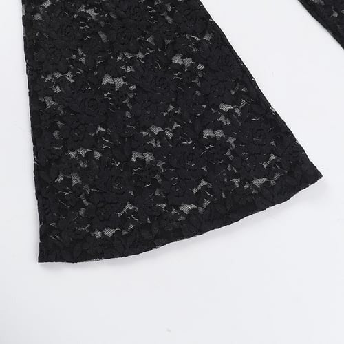 Sexy Lace Halter Neck Metal Ring Jumpsuit