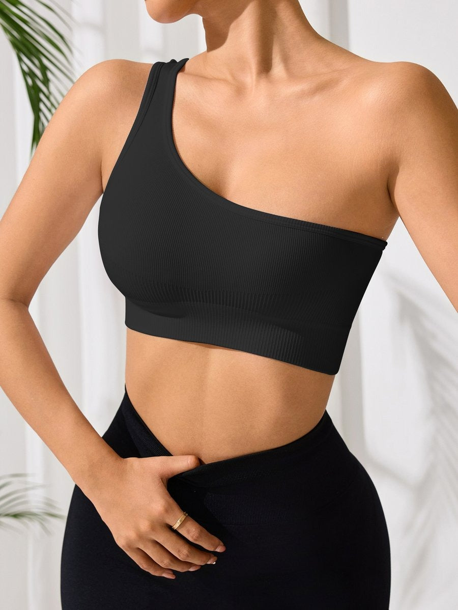 Sexy One-shoulder Sports Vest Bra