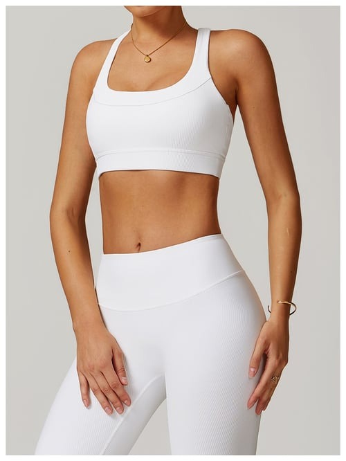 BREEHER U Neck Cross Straps Quick Drying Sports Bras