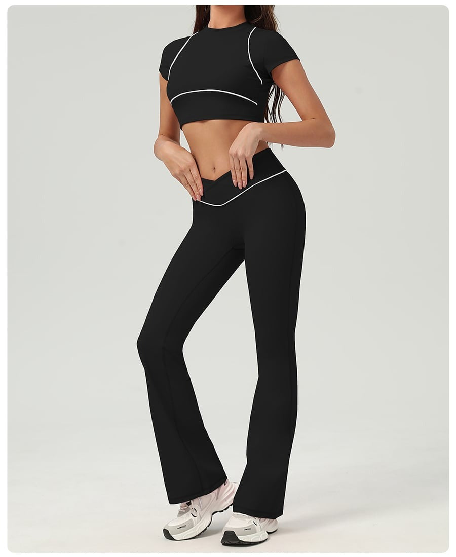 Female Flare V-shape Waist High-waisted Leggings