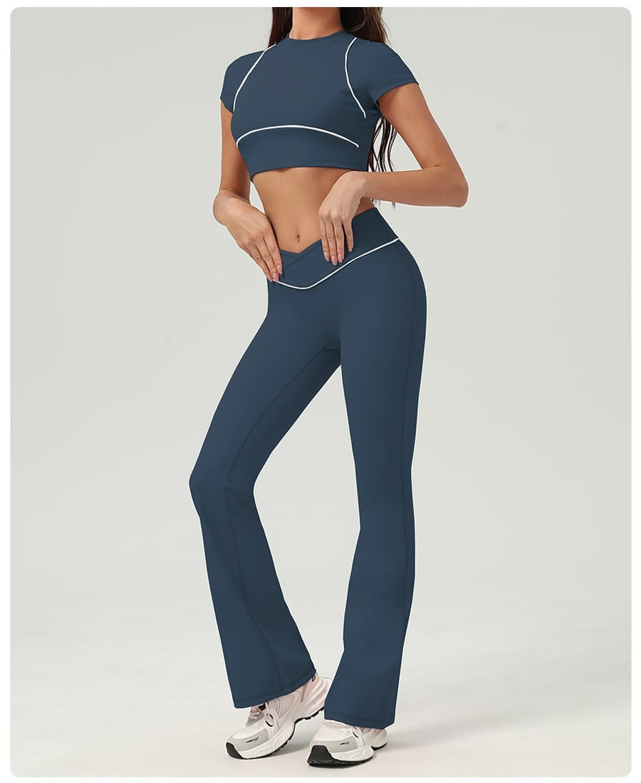 Female Flare V-shape Waist High-waisted Leggings