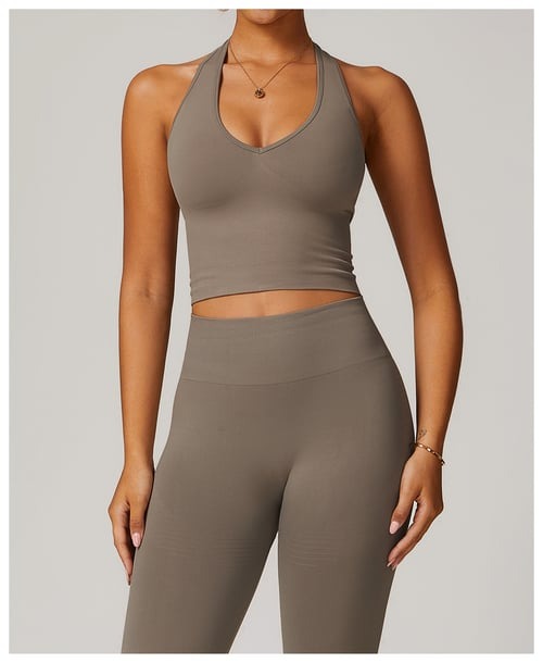BREEHER Halter Neck Backless Quick Drying Sports Bras