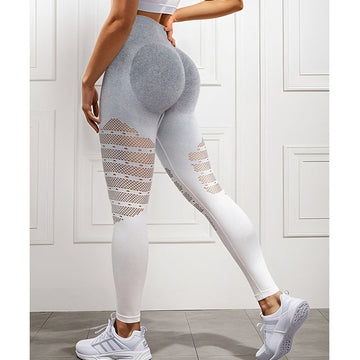 BREEHER Gradient Ripped High Waist Hip Lifting Leggings