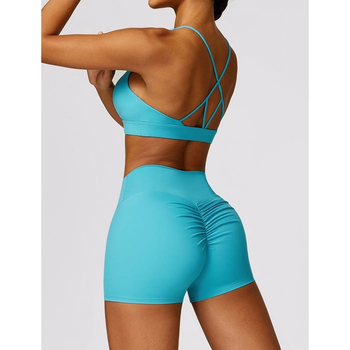 BREEHER U Neck Cross Straps Quick Drying Sports Bras
