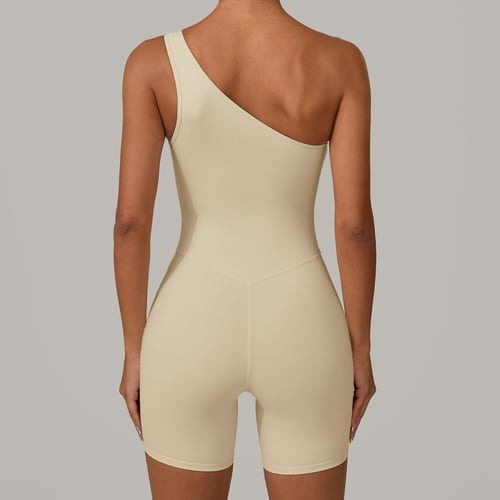 Solid Color Off-shoulder Yoga Jumpsuit