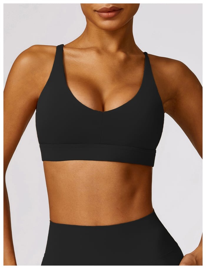 BREEHER U Neck Cross Straps Quick Drying Sports Bras