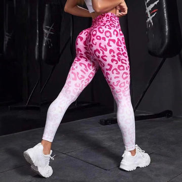 BREEHER Leopard Gradient High Waist Elasticity Quick Drying Leggings
