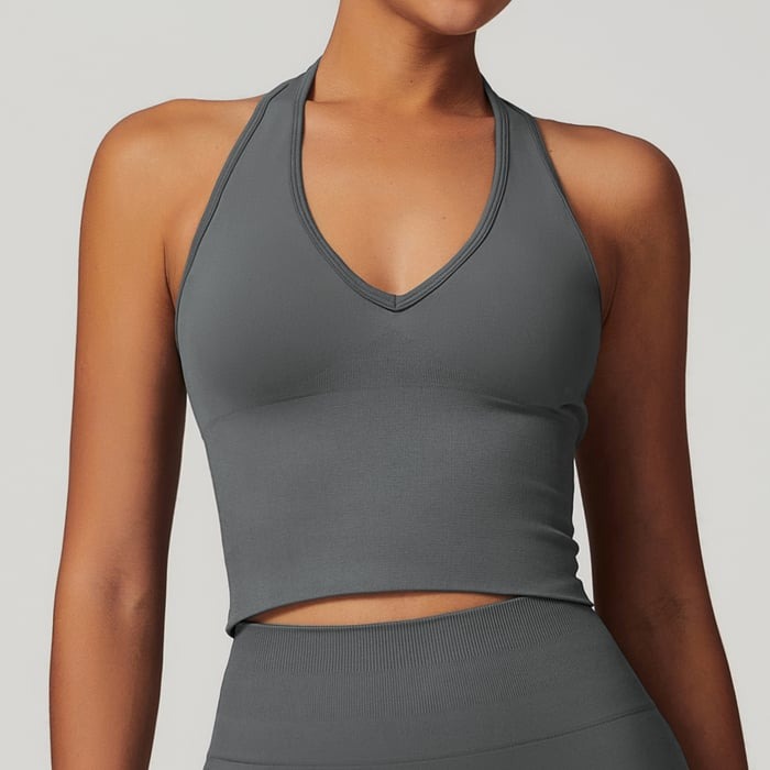 BREEHER Halter Neck Backless Quick Drying Sports Bras