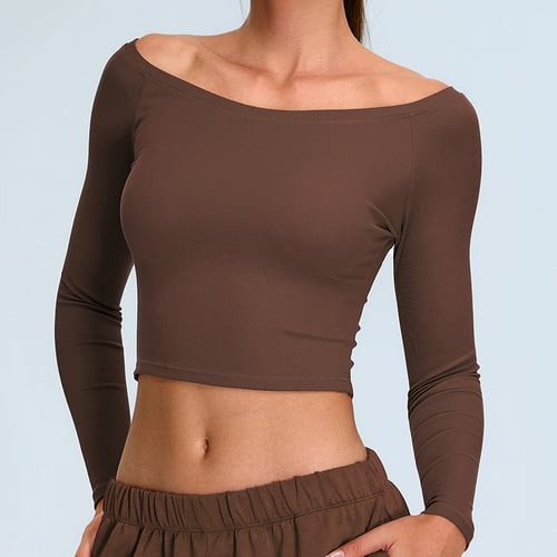 Sexy One Shoulder Long Sleeve Yoga Fitness Top