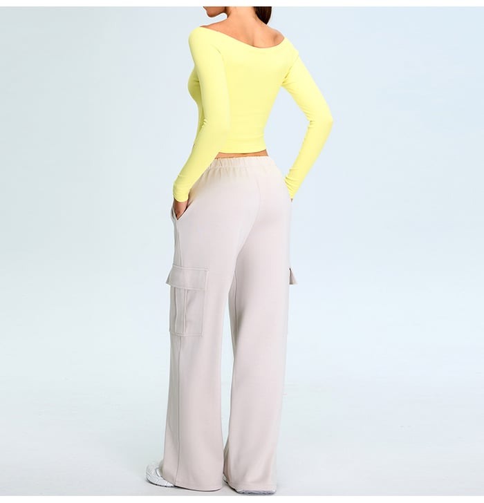 Sexy One Shoulder Long Sleeve Yoga Fitness Top