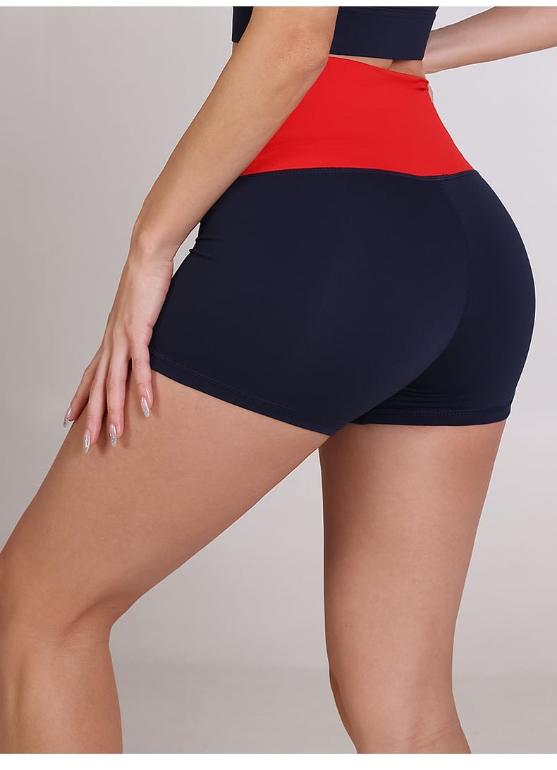 Female Color Blocking Fitness Shorts
