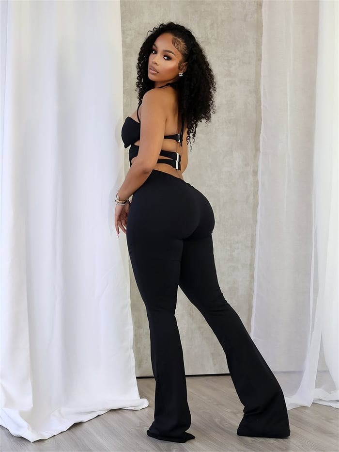 Sexy Black Hollowout Jumpsuit