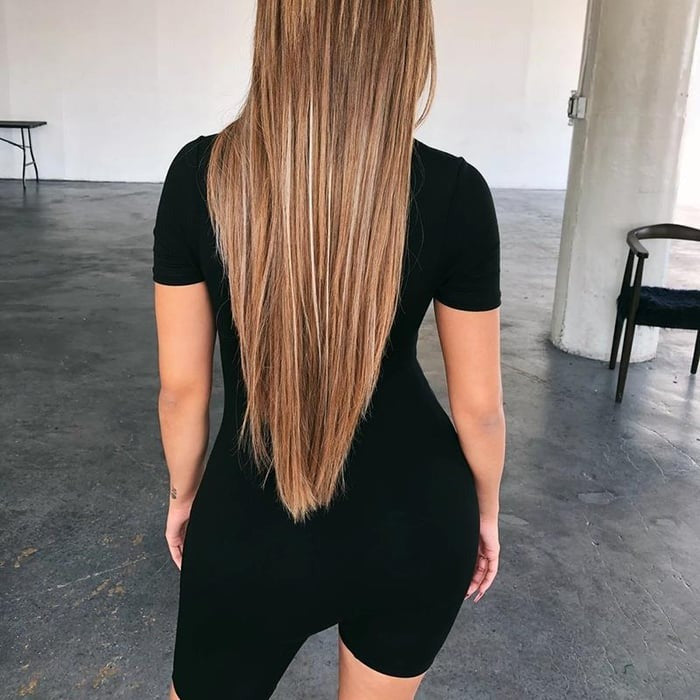 Solid Color Sexy Zipper Short Sleeve Jumpsuit Romper