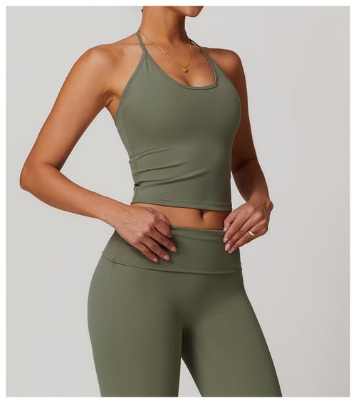 BREEHER Halter Neck Straps Seamless Sports Bras