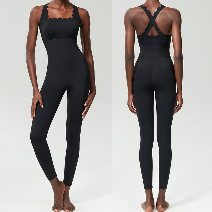 BREEHER Women Seamless Wave Design Jumpsuit