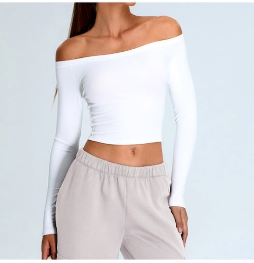 Sexy One Shoulder Long Sleeve Yoga Fitness Top