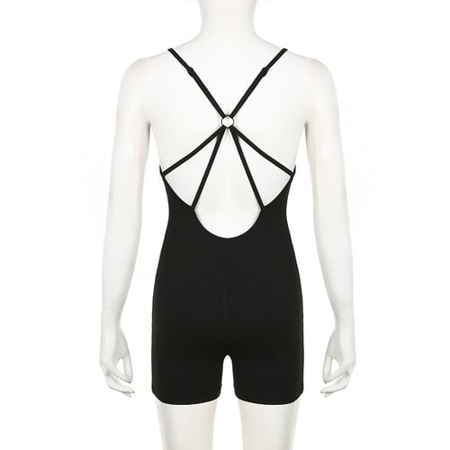Sexy Cross Hollow Backless Yoga Jumpsuit Romper
