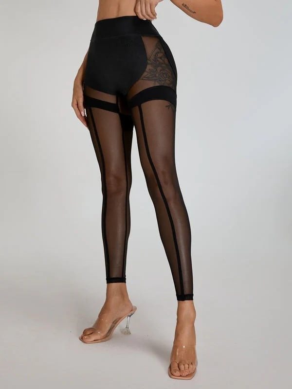 Female Super Sexy Unique Mesh Hip-lift Leggings