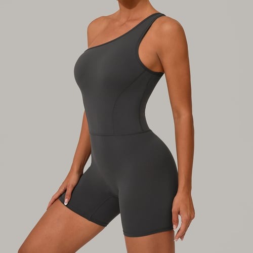 Solid Color Off-shoulder Yoga Jumpsuit