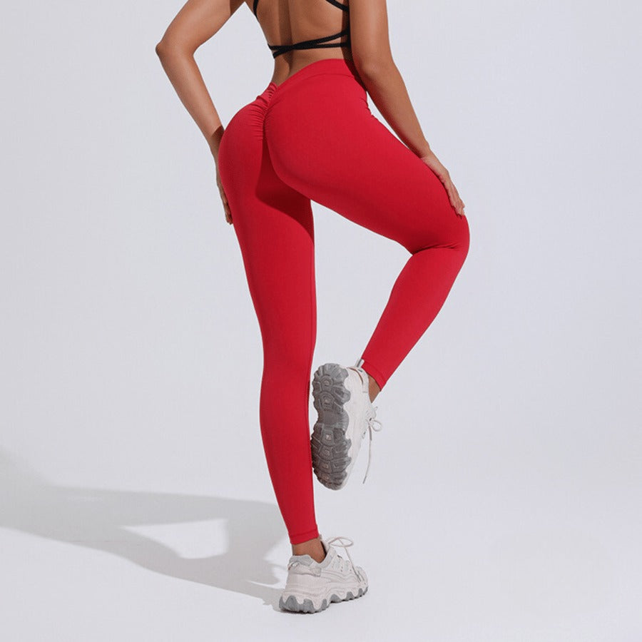 BREEHER Women's Fitness V Waist Butt Lifting High Waist Sports Leggings