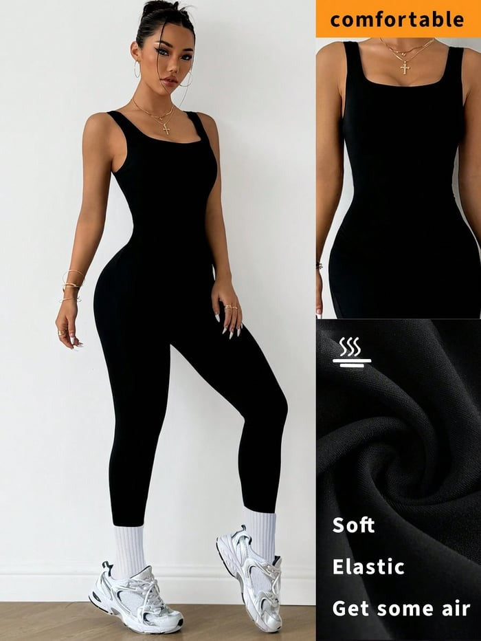 Sexy Backless Solid Color Jumpsuit