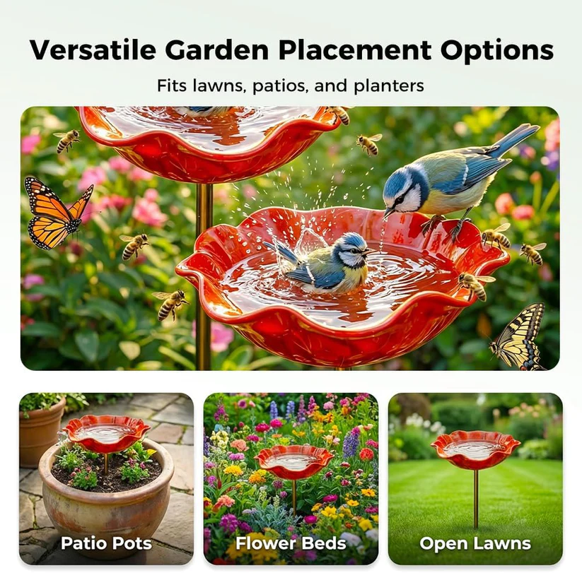 🔥Last Day 55% OFF 🔥 Colorful Metal Flower Stake for Birds, Bees & Butterflies
